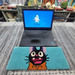 Black Cat Blue Keyboard Rug - image 2